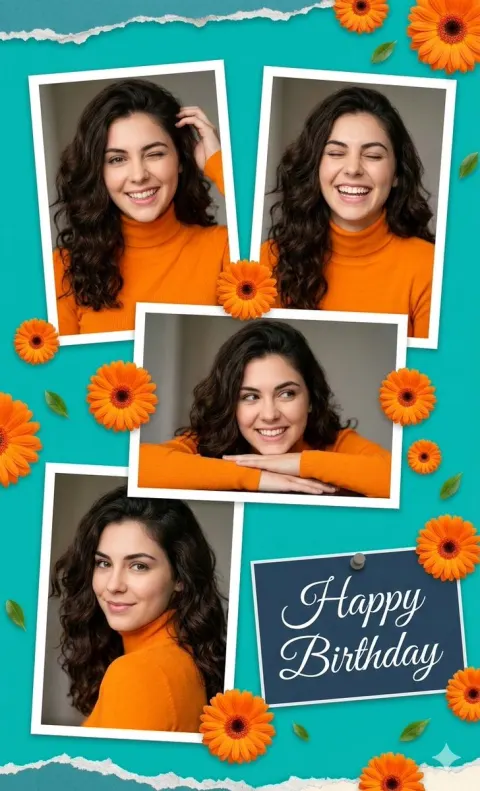 Creative Birthday Collage Poster