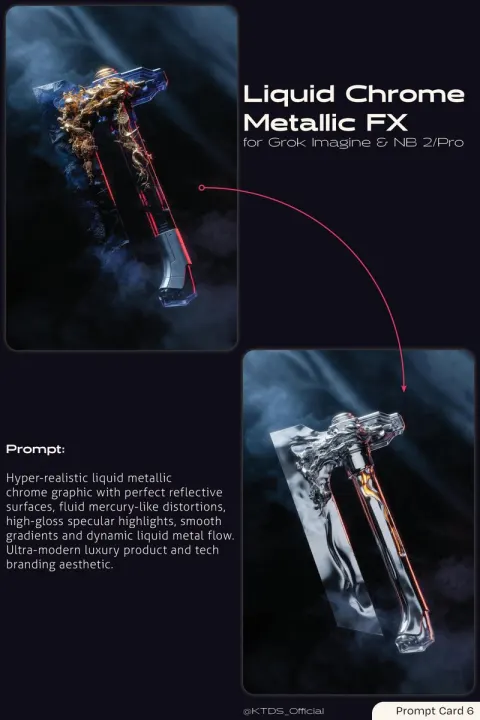 Hyper-Realistic Liquid Metallic Chrome