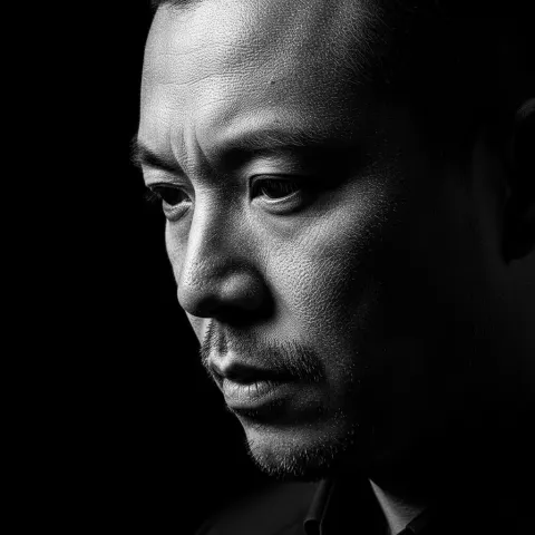 8K Dramatic Black and White Portrait