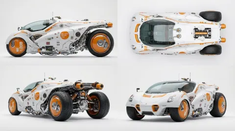 Sports Car Four View Sheet