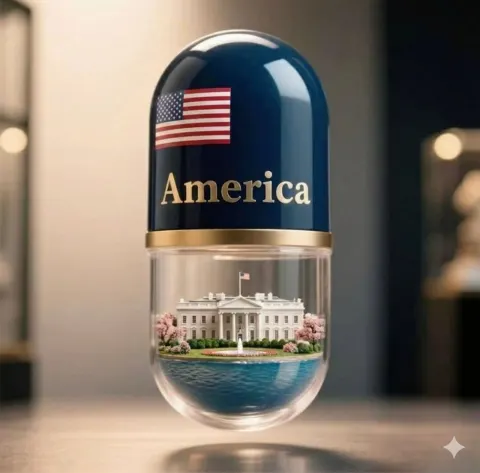 America White House 3D Capsule Render