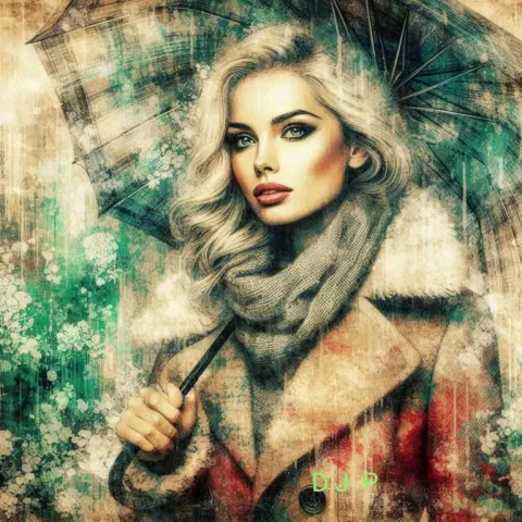 Hyper Detailed Grunge Woman with Umbrella