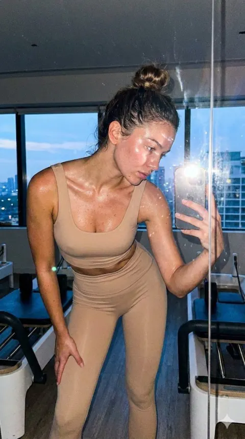 Post-Pilates Perfect Selfie Struggle