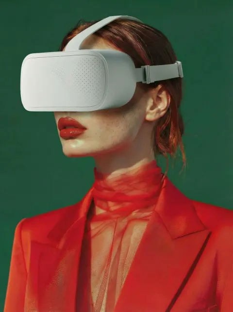 Model Wearing VR Headset