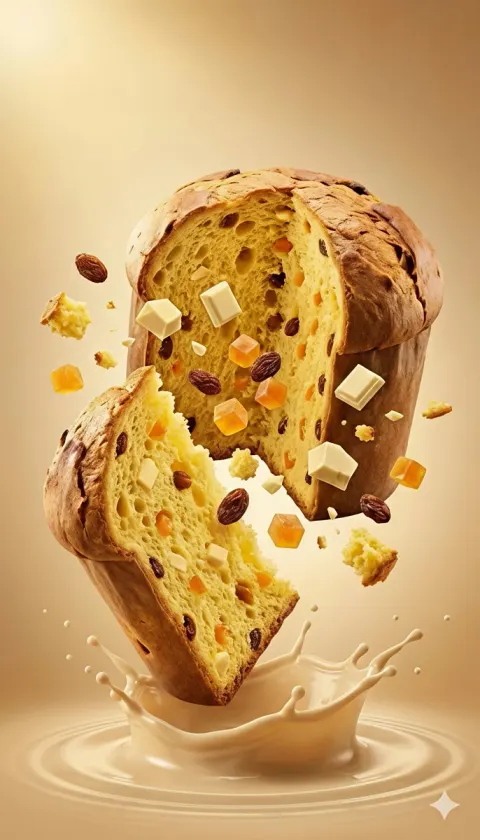 Dynamic Panettone Food Photography Splash