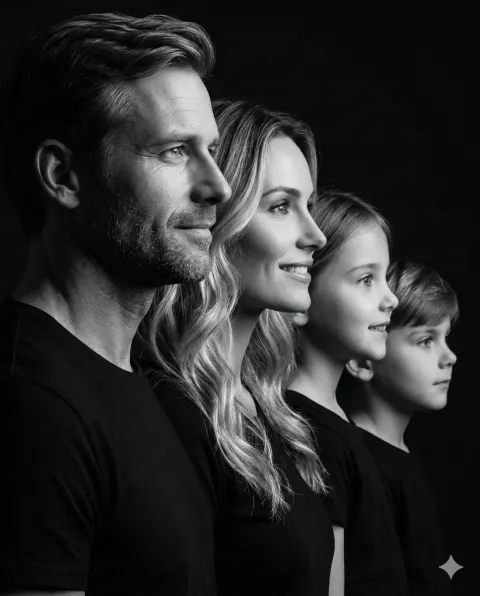 Dramatic Light Family Portrait
