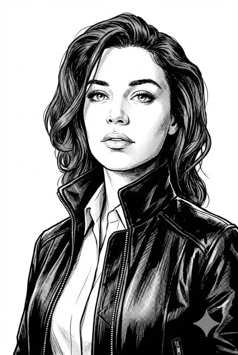 Noir Comic Portrait Illustration