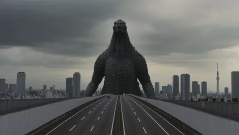 Godzilla Attacks Tokyo Streets