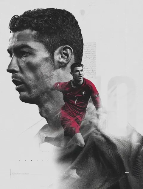 Dramatic Double Exposure Football Portrait