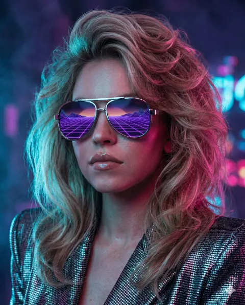 Retro Futuristic Synthwave Portrait