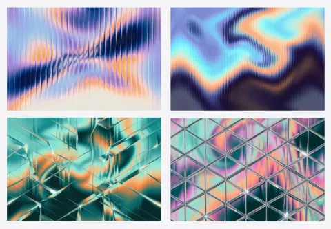 Fractal Glass Isometric Gradient Texture