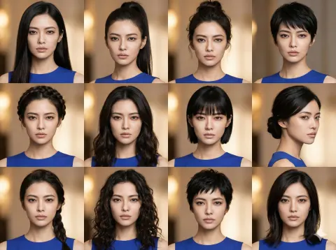 Hairstyle Portrait Collage Showcase