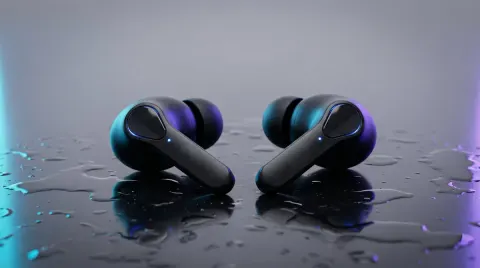 Neon Earbuds Minimalist Ad