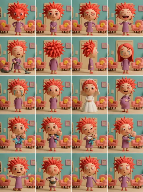 Character Expression Sheet 20 Poses