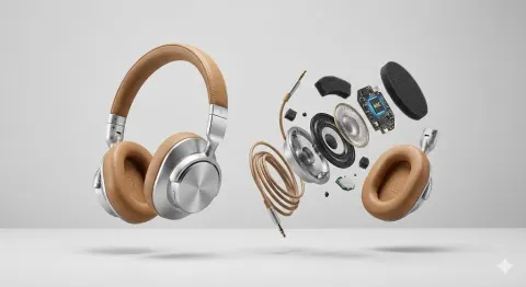 Floating Headphones Studio Ad Visual