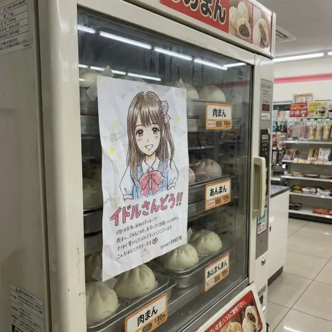 Idol Flyer on Steamed Bun Vending Machine