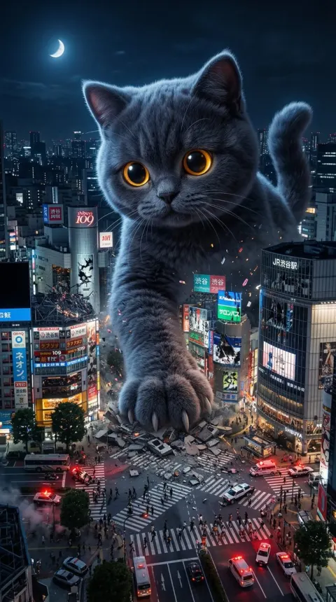 Adorable Plush Kaiju Cat Smashes Tokyo
