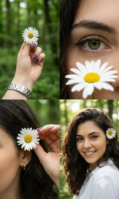 Forest Daisy Girl Portrait