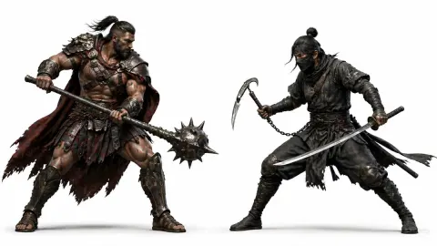 Warrior Ninja 3D Render Faceoff
