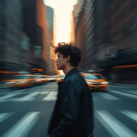Ethereal NYC Street Motion Blur Portrait