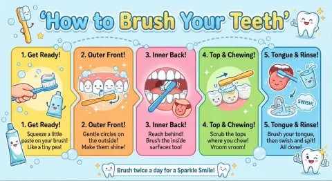 Kid-Friendly How to Brush Poster