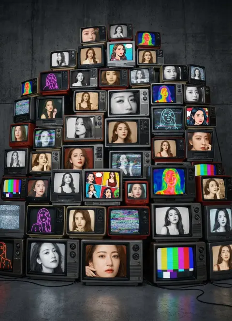 Vintage CRT Wall Art Portrait