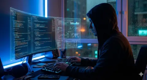 Futuristic AI Engineer at Work