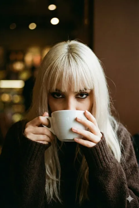 Moody Cafe Cinematic Portrait