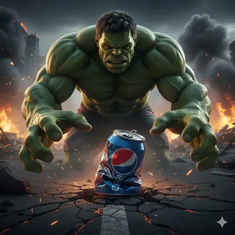 Hulk Crushes Pepsi Can