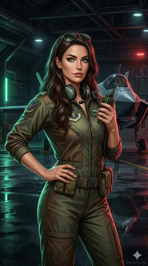 Badass Military Pilot in Hangar