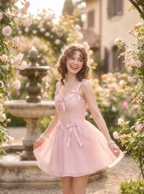 Pink Dress Garden Twirl