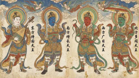 Dunhuang Four Heavenly Kings Portrait