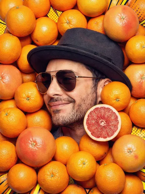Surreal Citrus Pop Art Portrait