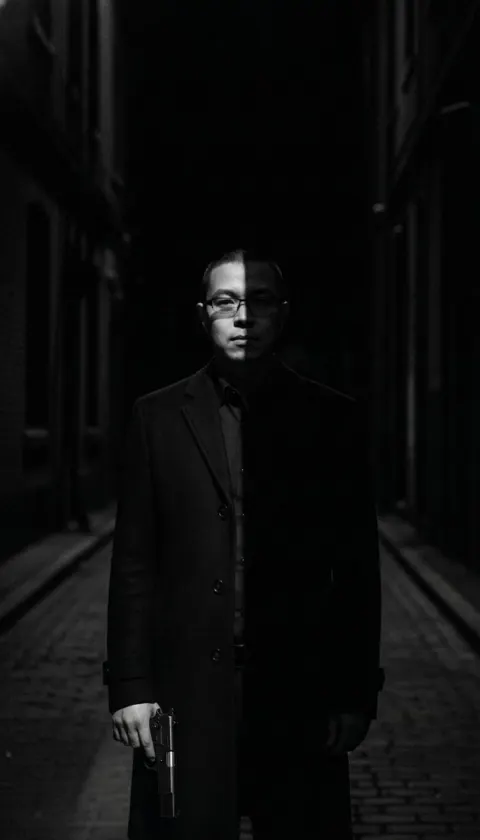Noir Man in Dark Alley