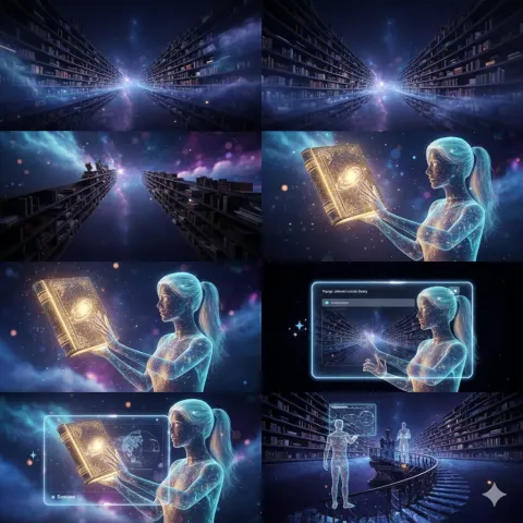 Ethereal Cosmic Library of Light