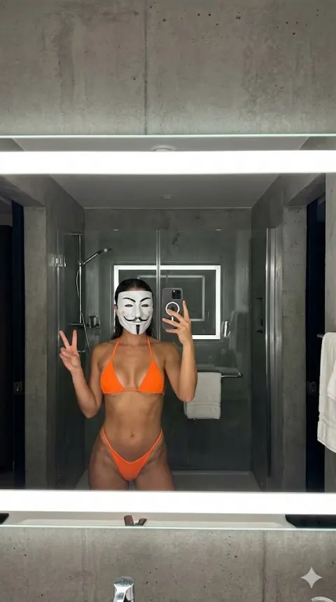 Masked Bikini Mirror Selfie