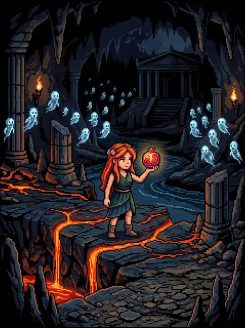 Pixel Persephone in the Underworld