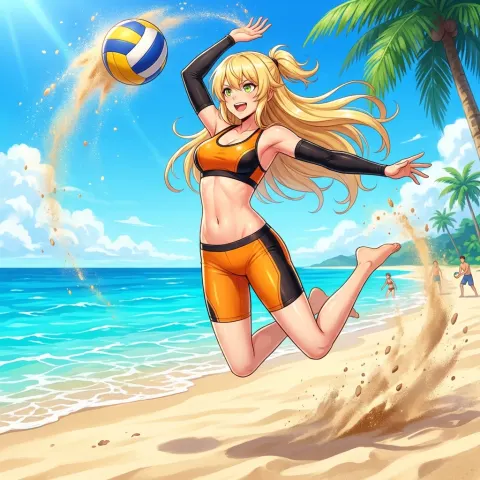 AI Beach Volleyball Spike