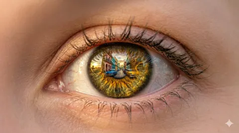 Havana Reflection In Hazel Eye Macro