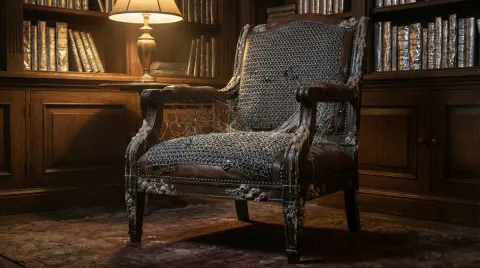 Frost Chainmail Emerald Armchair