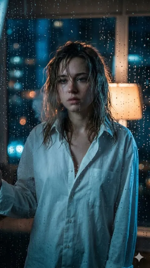 Rainy Night Window Portrait