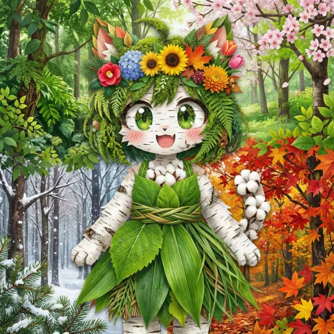 Four Seasons Plant Portrait Collage