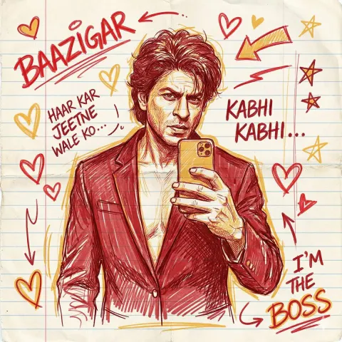 Bollywood Star Sketchbook Mirror Selfie