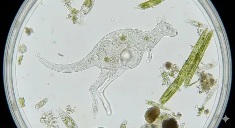 Kangaroo-Inspired Single-Celled Lifeform
