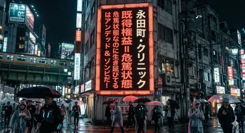 Cyberpunk Sign Warning