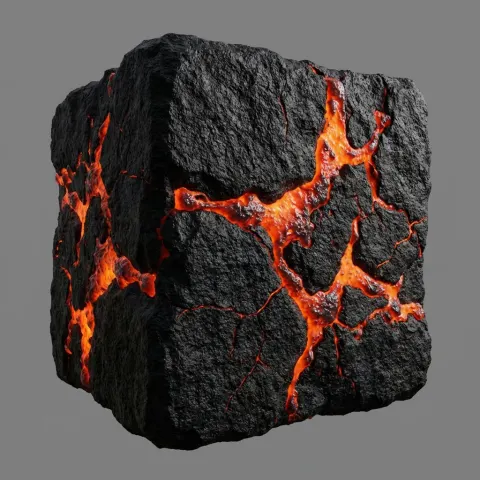 3D Cube Lava Texture Effect