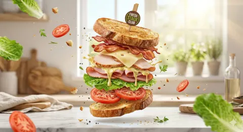 Floating Sandwich Commercial Shot