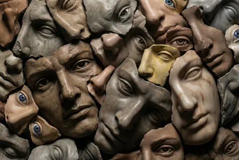 Fragmented Faces Mosaic Art