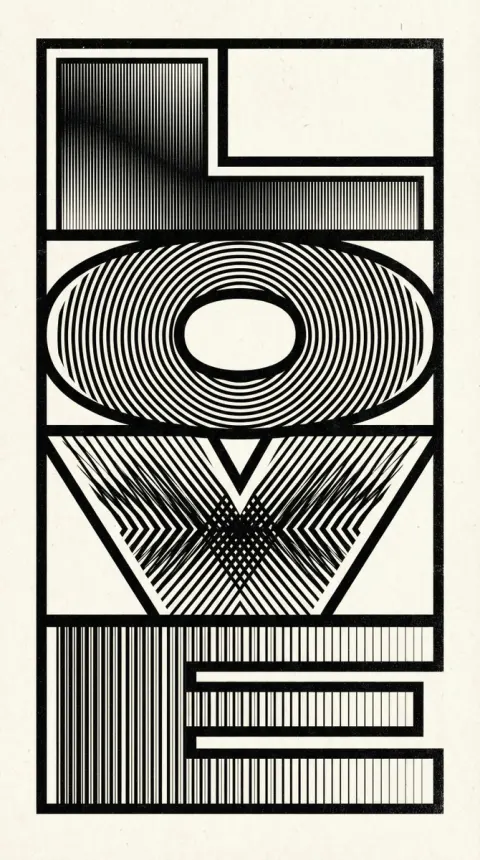 Moire Typography LOVE Illusion