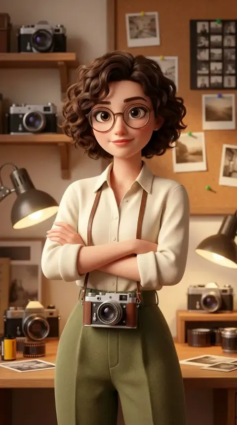 Stylized 3D Female Photographer